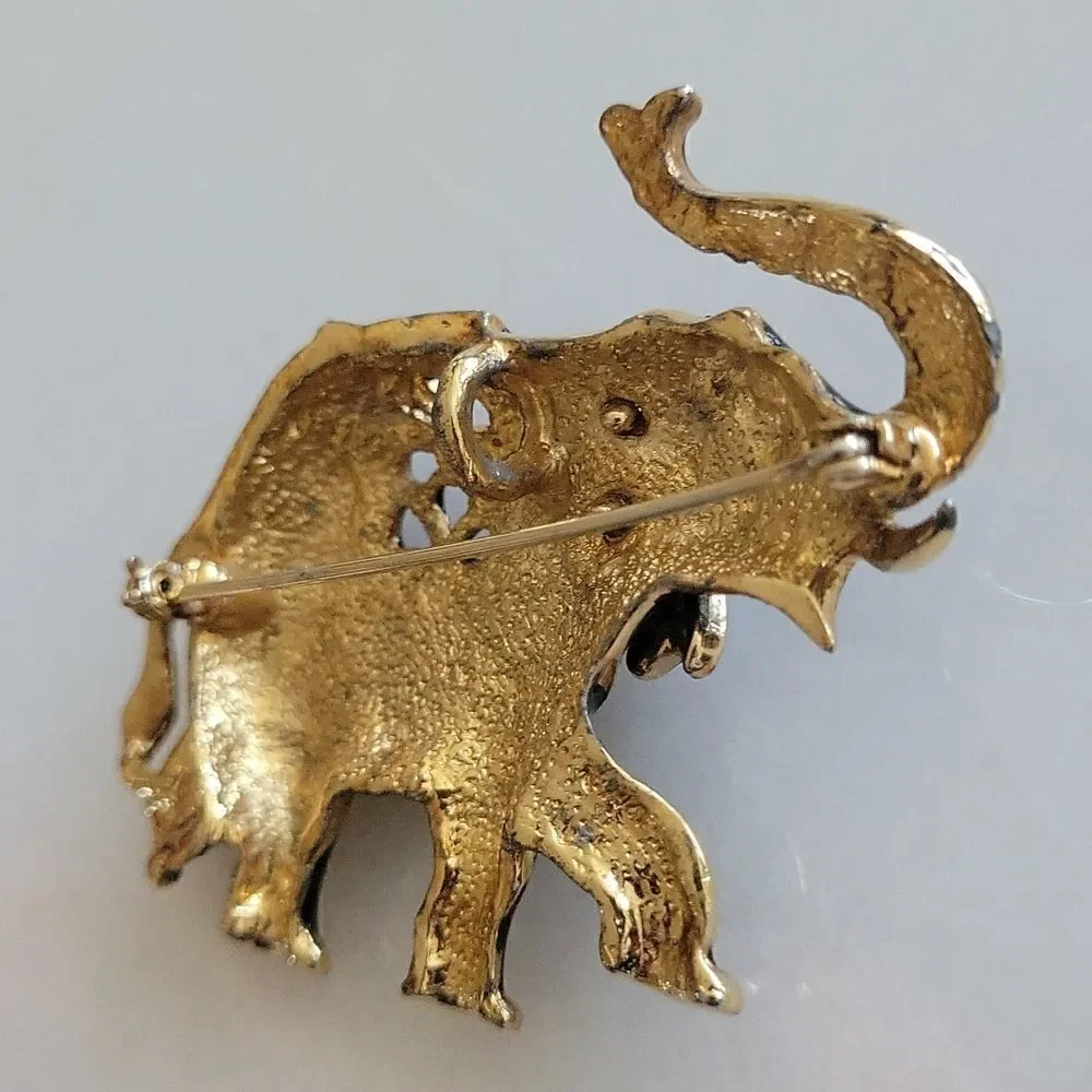 3 Elephant Pins Trunk Up Set of 3 Vintage Scatter Pins